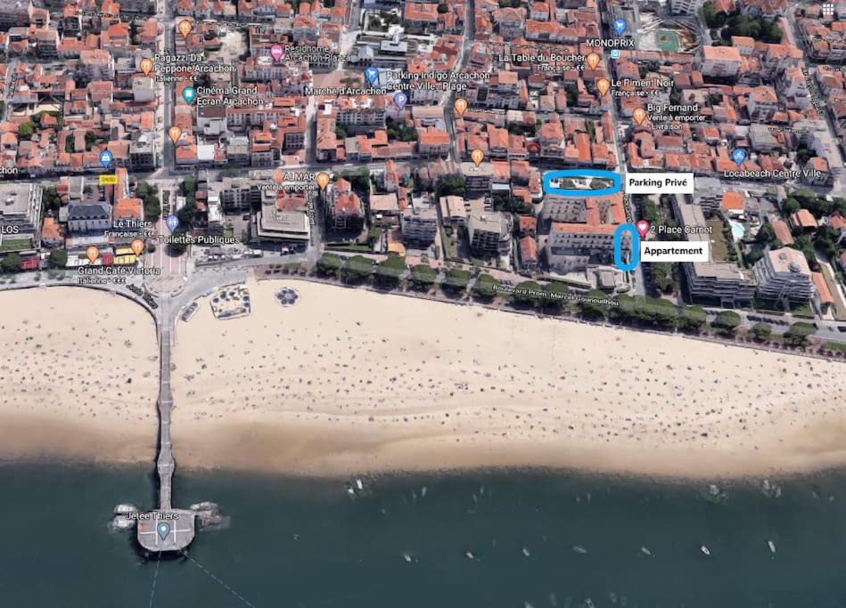 Grand Hotel - Magnifique Appartement Bord De Plage Centrale 아르카숑 외부 사진