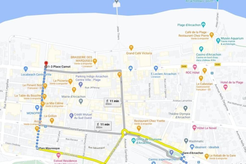 Grand Hotel - Magnifique Appartement Bord De Plage Centrale 아르카숑 외부 사진
